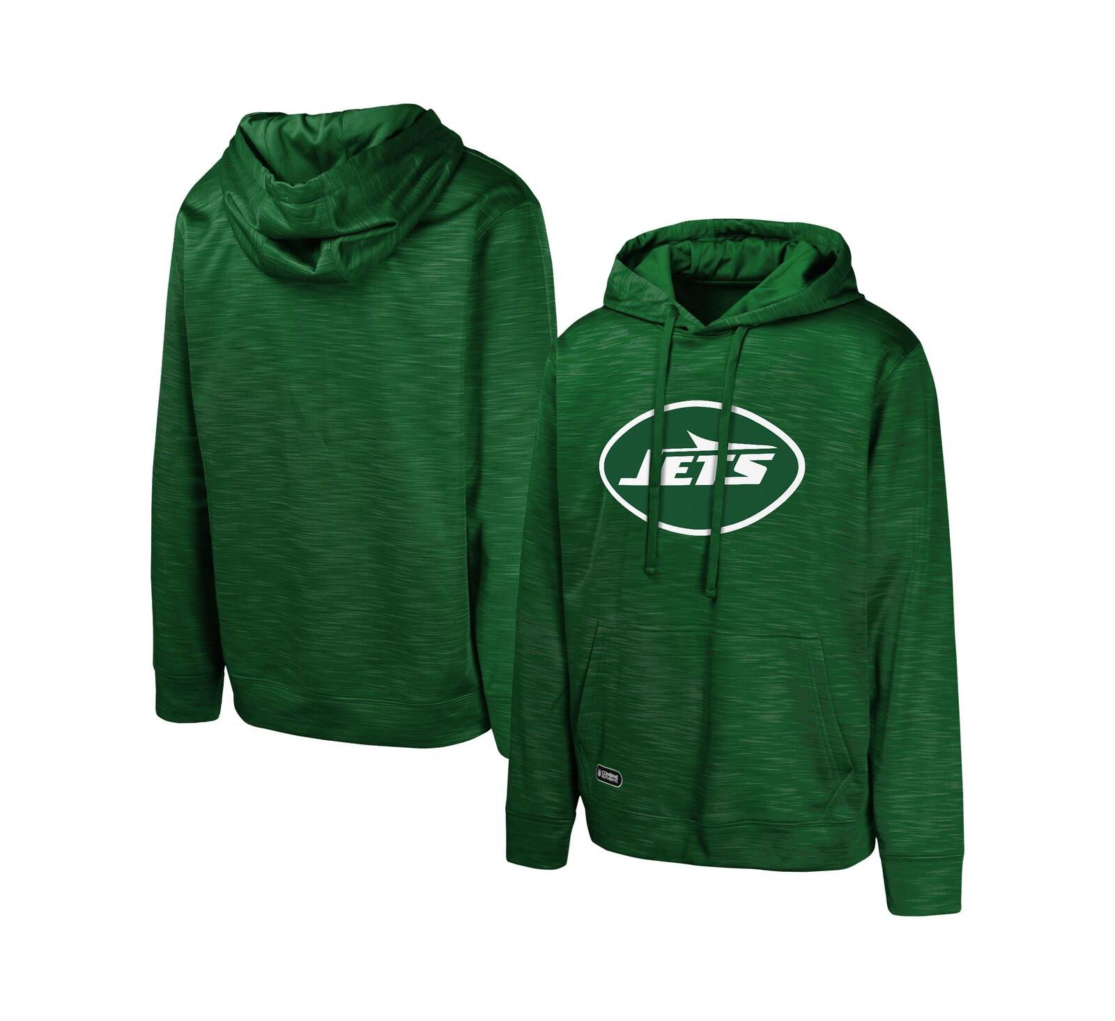 Outerstuff Мужское флисовое худи с логотипом New York Jets зеленого цвета
