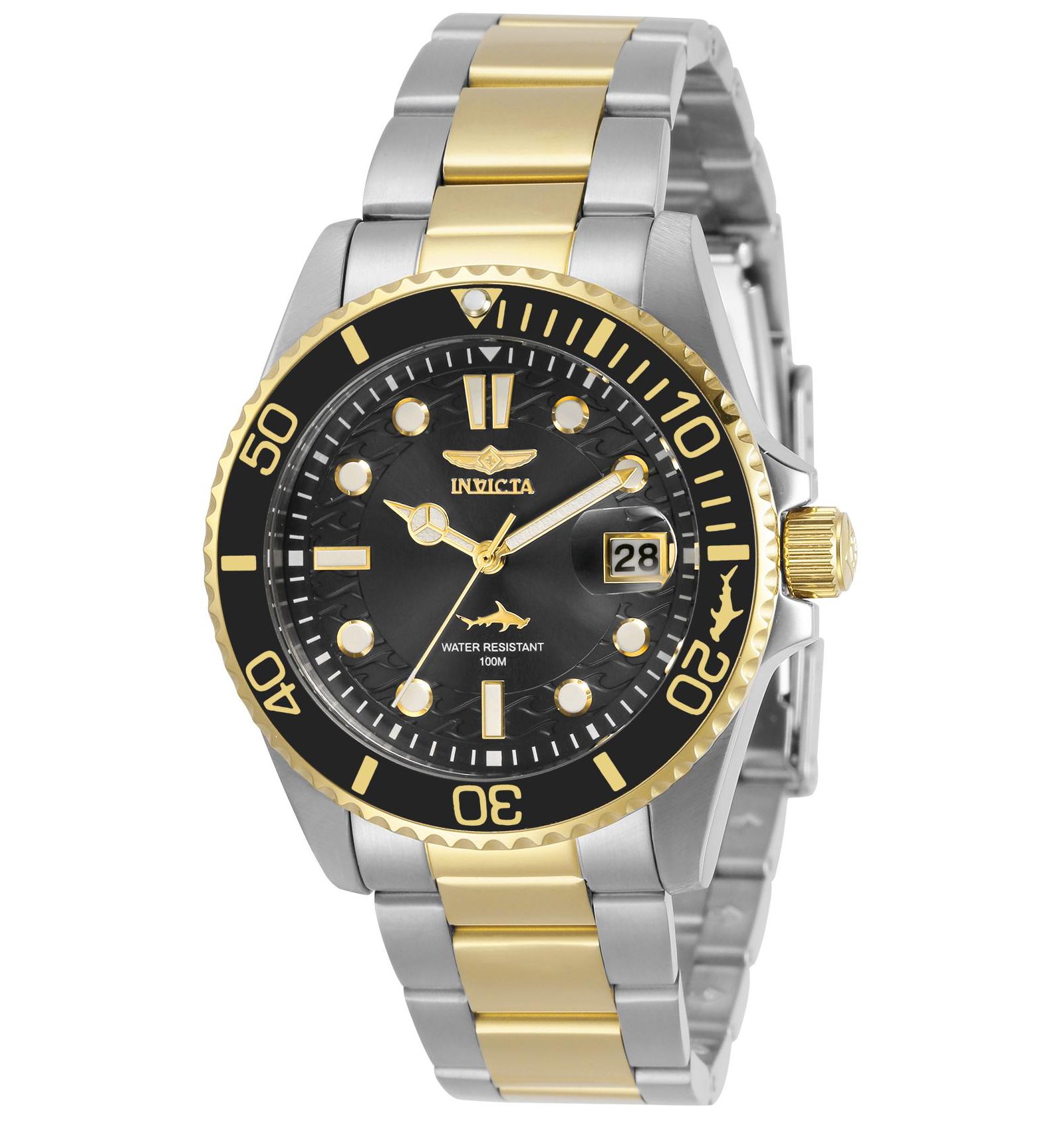 Invicta Women's 30483 Pro Diver Quartz 3 Hand Black Dial Watch