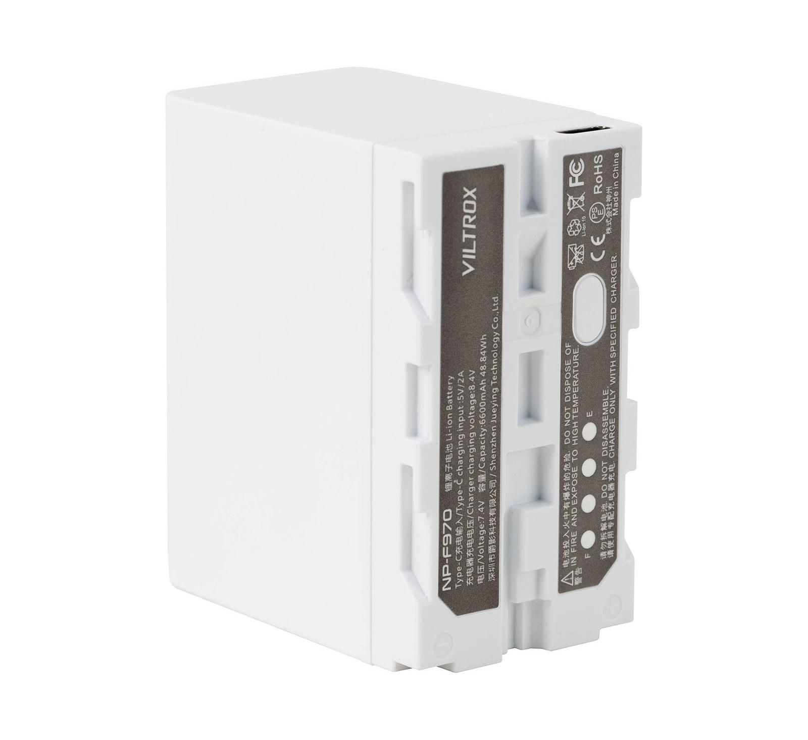 Аккумулятор Viltrox L-Series NP-F970 48.84Wh 7.4V 6600mAh Lithium-Ion, White