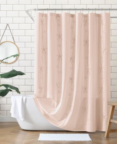 Штора для душа Peri Home Sasha Bows, хлопок, 72" x 72"