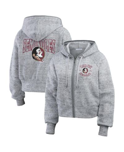 WEAR by Erin Andrews Женский серый меланж худи raglan с полной молнией Florida State Seminoles