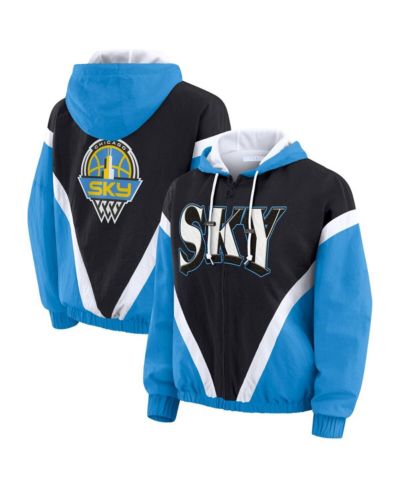 Женская ветровка-худи WEAR by Erin Andrews Blue/Black Chicago Sky Color Block Full-Zip