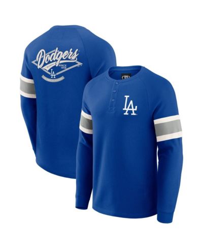 Darius Rucker Collection by Fanatics Men's Royal Los Angeles Dodgers Waffle-Knit Raglan Long Sleeve Henley T-Shirt