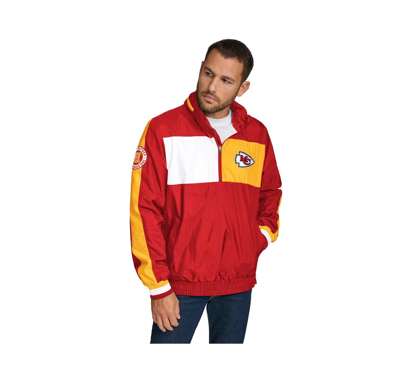 Tommy Hilfiger Men's Red Kansas City Chiefs Gael Lightweight Half-Zip Hoodie Jacket