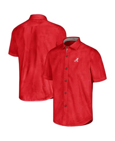 Tommy Bahama Men's Crimson Alabama Crimson Tide Sport Coconut Point Palm Vista IslandZone Button-Up Shirt