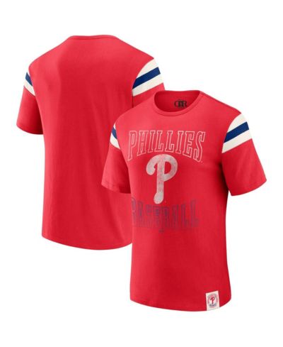 Darius Rucker Collection by Fanatics Men's Red Philadelphia Phillies Distressed Sleeve Stripe T-Shirt
