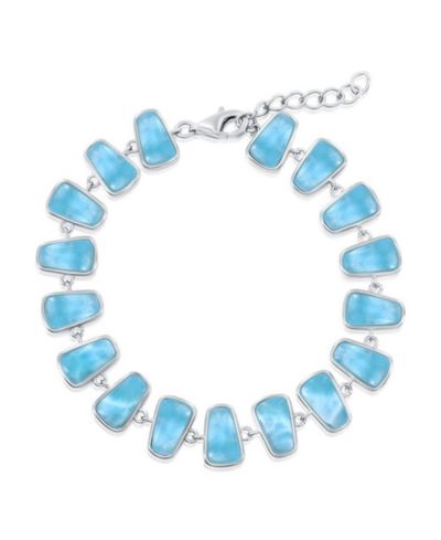 Браслет Sterling, Triangle Design Larimar Link