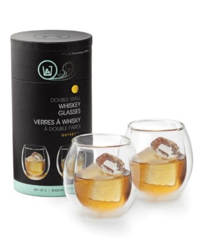 Outset Hand Blown Whiskey Glasses, Set of 2