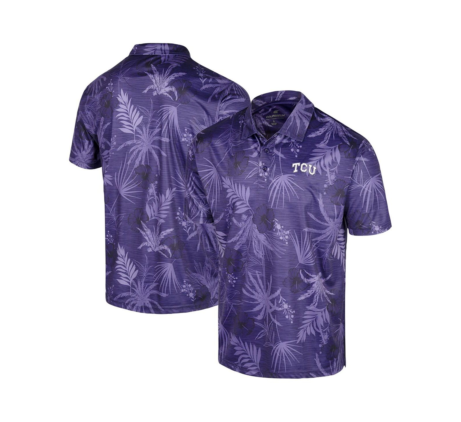 Colosseum Мужская рубашка-поло TCU Horned Frogs Palms, фиолетовая