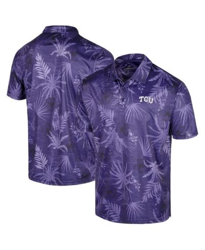 Colosseum Мужская рубашка-поло TCU Horned Frogs Palms, фиолетовая