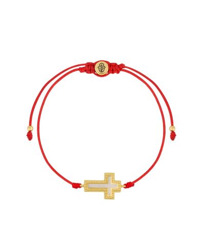 Faithful Abundance Mother Of Pearl Cross String Bracelet