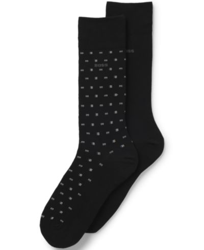 Hugo Boss Мужские носки с мини-логотипом Iconic Print, упаковка 2 пары