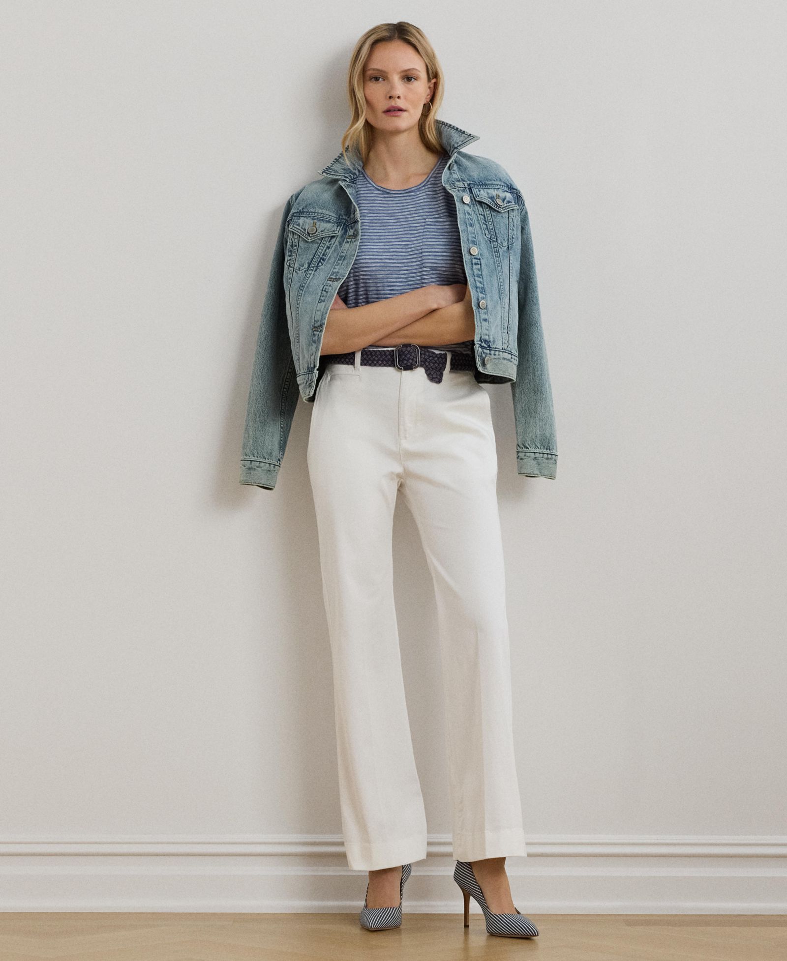 Женские брюки Lauren Ralph Lauren Stretch Cotton Chino Flare