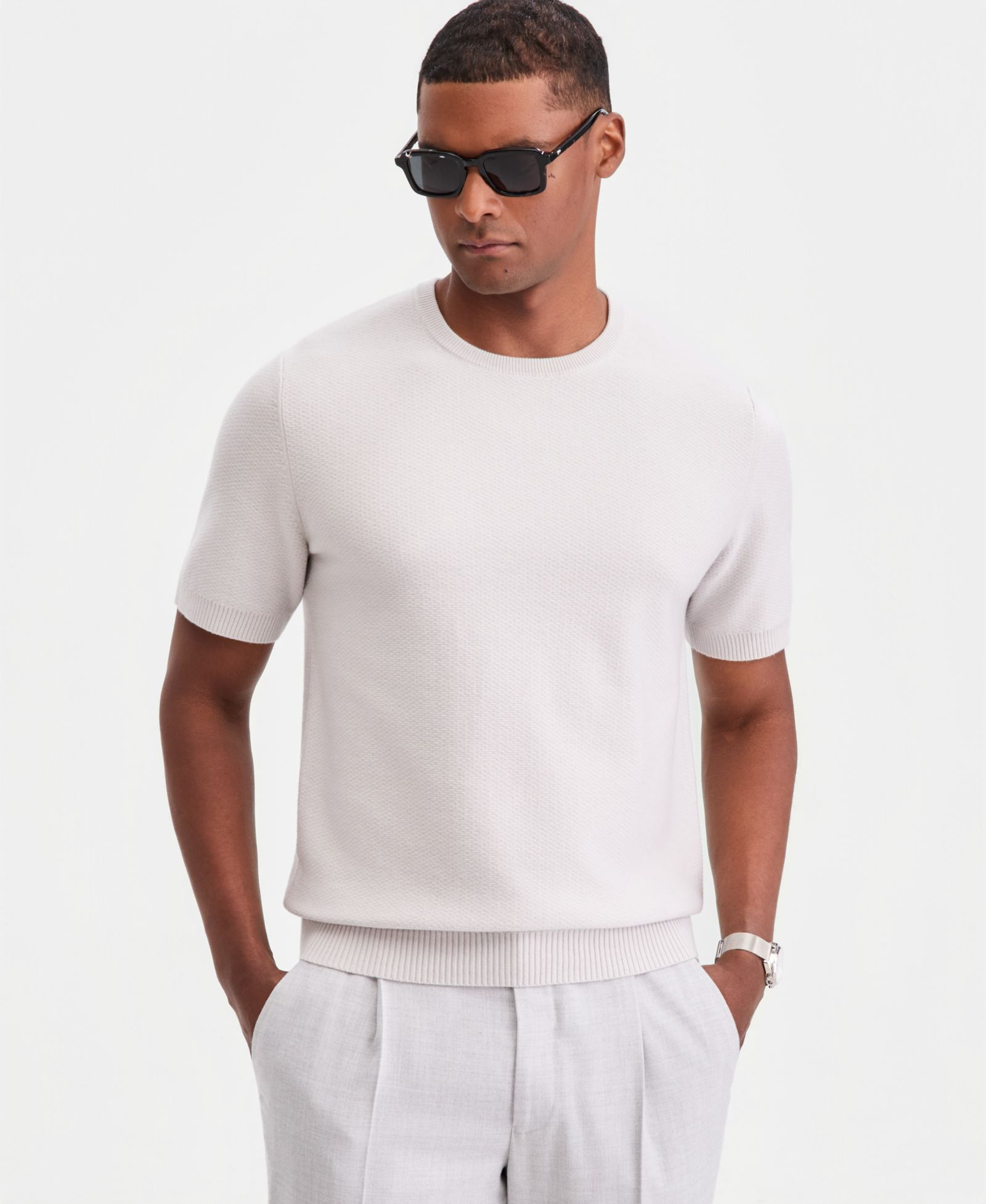 Alfani Men's Oversized Piqué Knit Short-Sleeve Sweater, Macy's Exclusive