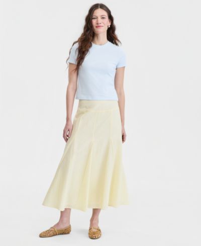 On 34th Women's Drop-waist Seersucker Godet Midi Skirt, Macy's Exclusive