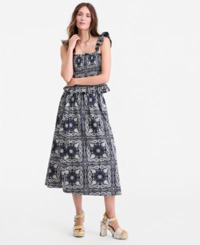 On 34th Women's Bandana Cotton Pull-On Midi Skirt, Macy's Exclusive