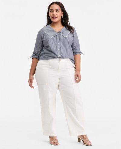On 34th Женские широкие брюки Utility Straight Leg Plus Size, модные