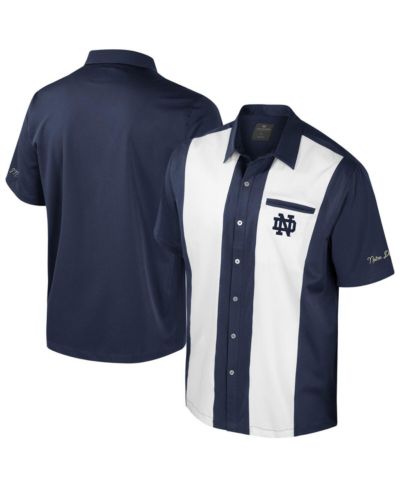 Colosseum Men's Navy Notre Dame Fighting Irish Strike Bowling Button-Up Shirt