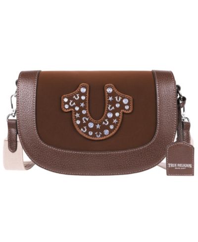 True Religion Suede Flap Crossbody с отделкой Studded Horseshoe