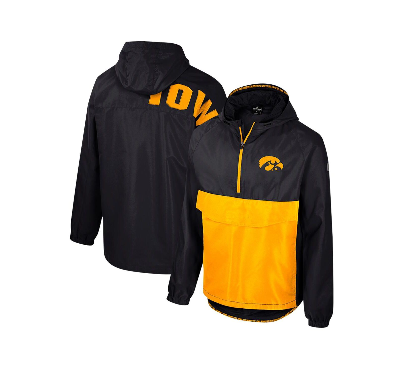 Colosseum Men's Black Iowa Hawkeyes Reloaded Anorak Half-Zip Jacket