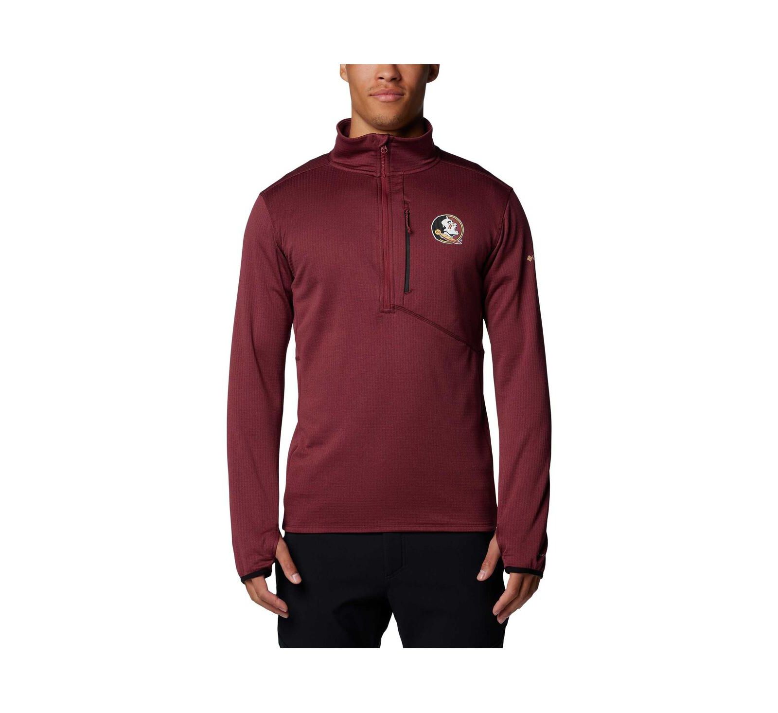 Columbia Men's Garnet Florida State Seminoles Park View Grid Fleece Omni-Wick Half-Zip Jacket