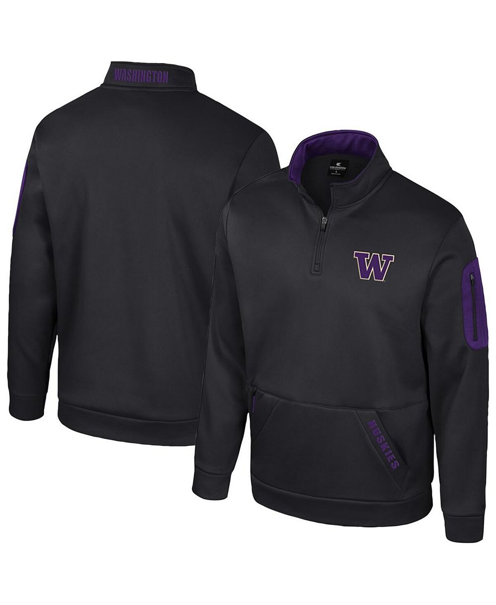 Colosseum Men's Black Washington Huskies Mainframe Quarter-Zip Fleece Jacket