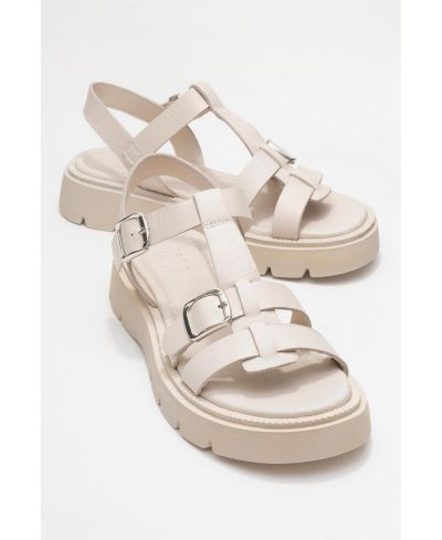 Beige leather