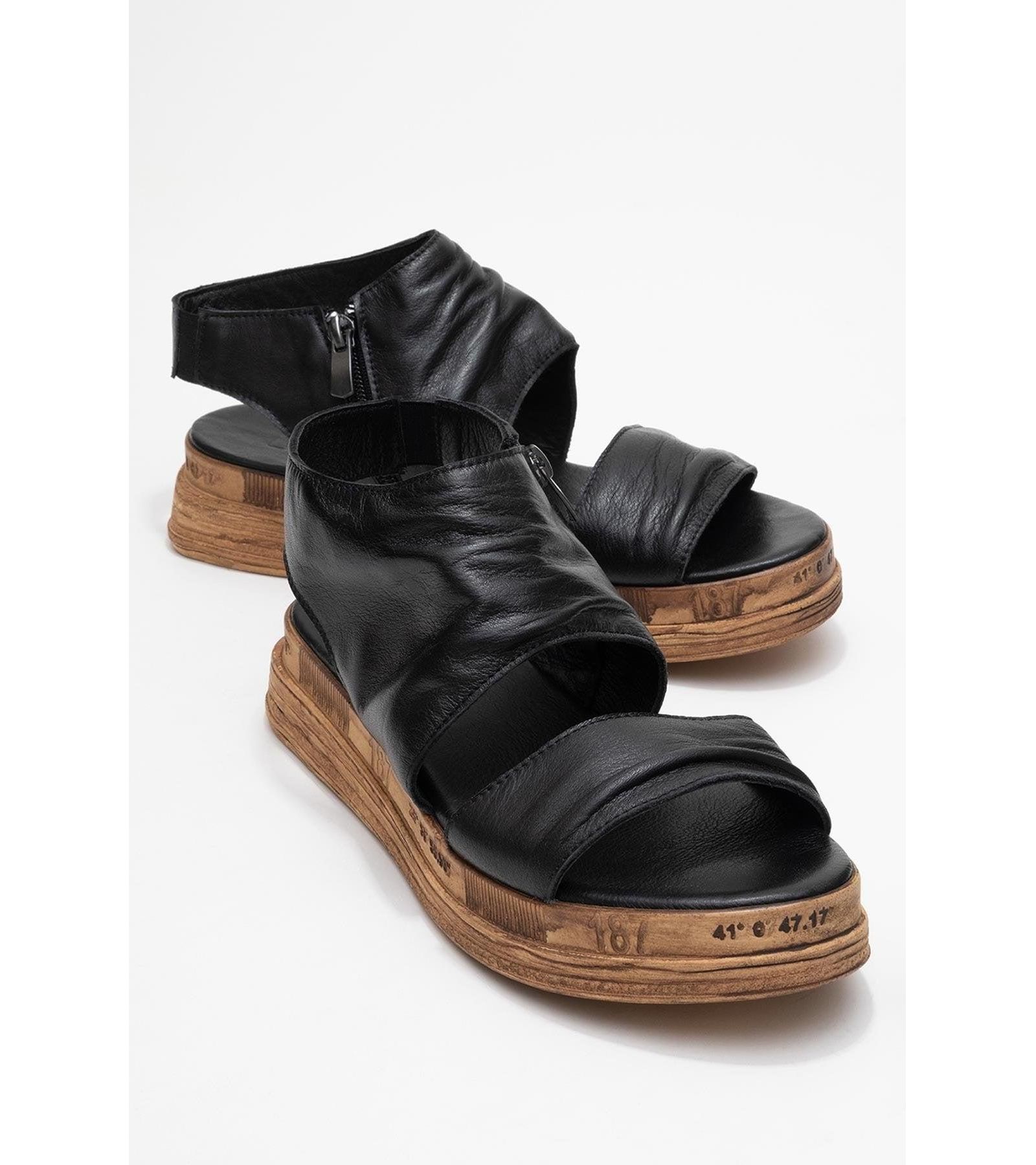Forever & Always Shoes Lunas Leather Side-Zip Sandal (Women)