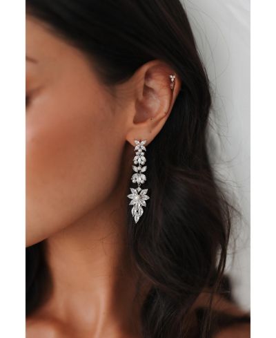 Rosette Crystal Drop Earrings