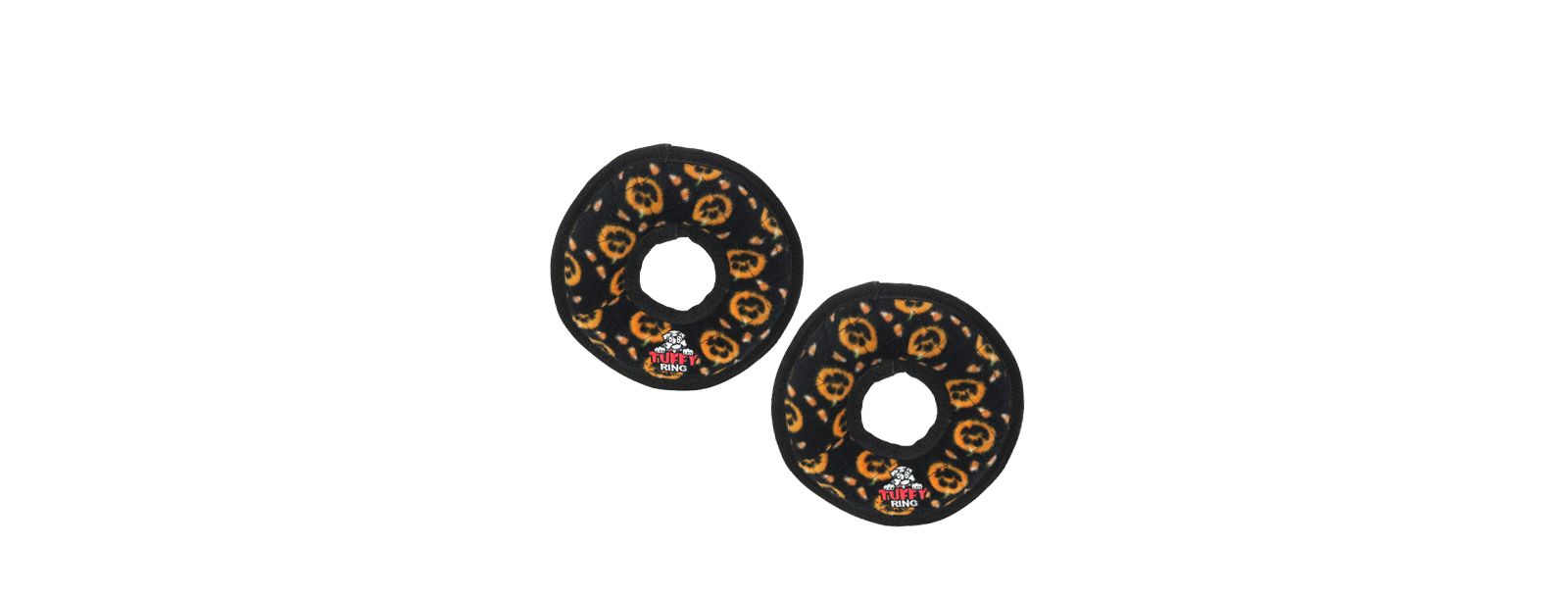 Tuffy Holiday Medium Ring Pumpkin 2 Pack, Durable Plush Squeaky Dog Toy