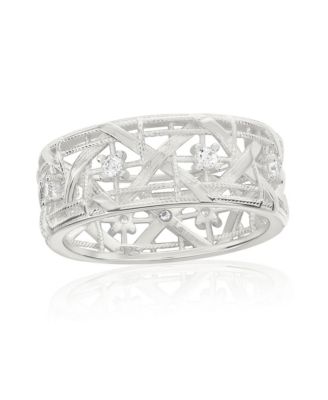 Suzy Levian New York кольцо Eternity Band Sterling Cubic Zirconia Cutout