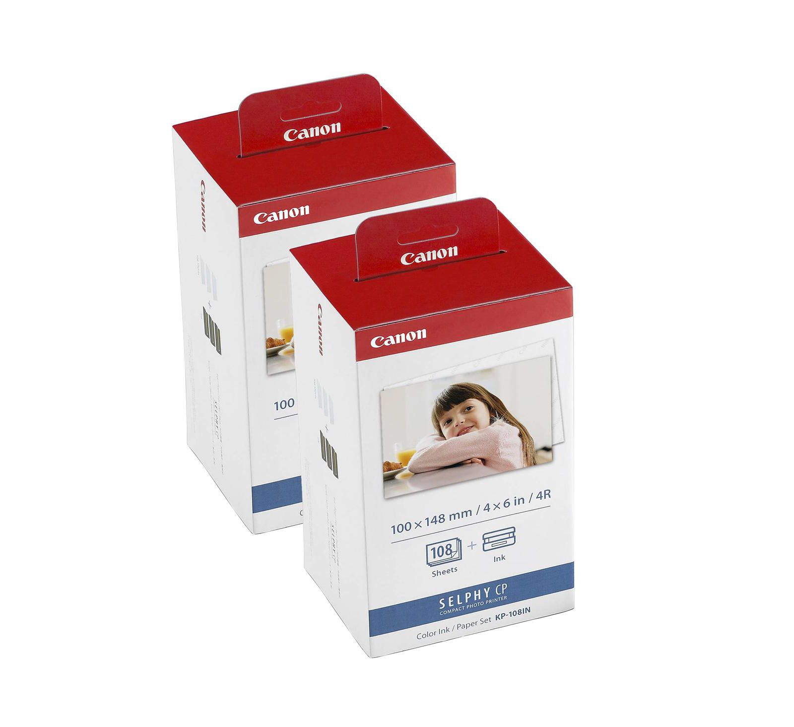 Canon KP-108IN Color 4x6" 108-Sheet Ink and Paper Set for Canon SELPHY Printers, 2-Pack