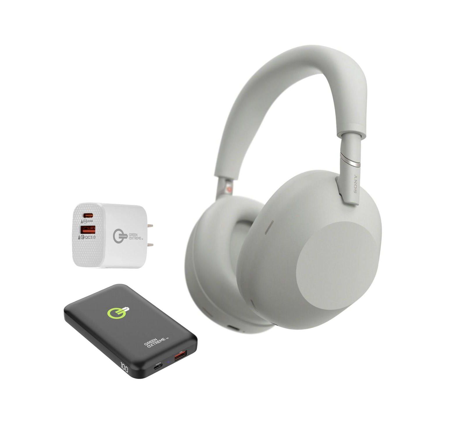 Беспроводные полноразмерные наушники Sony WH-1000XM6 с шумоподавлением Platinum Silver + P-Bank + Stand + Wall Charger
