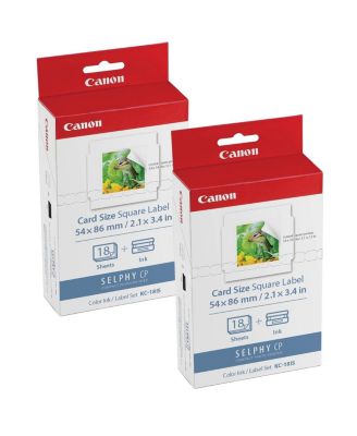 Canon KC-18IS Square Label Ink  Paper Set for SELPHY CP900/10, 2-Pack