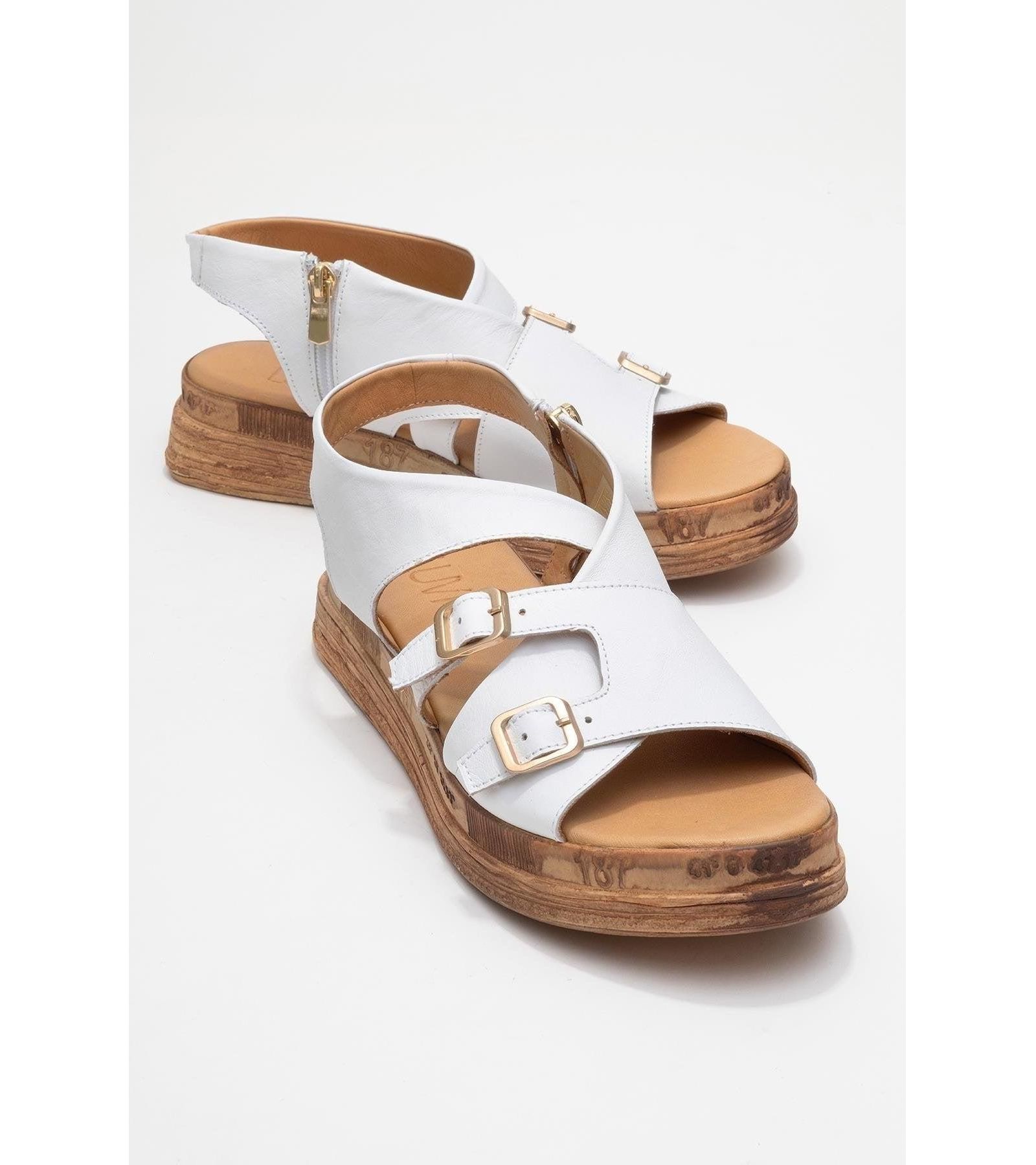 Forever & Always Shoes Levine Leather Buckled Side-Zip Sandal (Women)