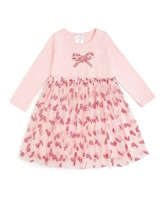 Sweet Wink Toddler Girls Candy Cane Confetti Christmas Long Sleeve Tutu Dress