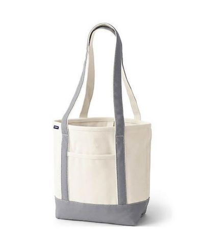 Lands' End Холщовая сумка-тоут Medium, 5 карманов, длинная ручка