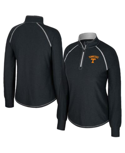 Женская толстовка Colosseum Black Tennessee Volunteers Bikram Raglan Quarter-Zip