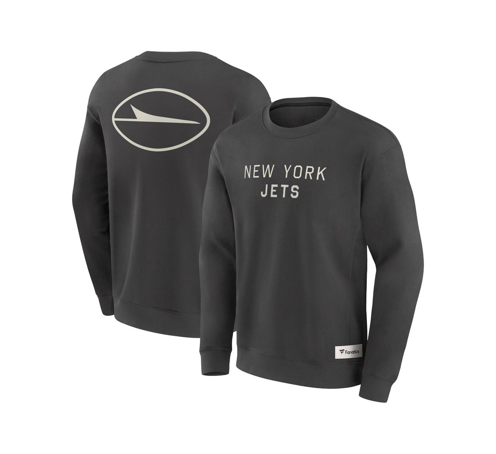 Fanatics Мужская толстовка с капюшоном Charcoal New York Jets
