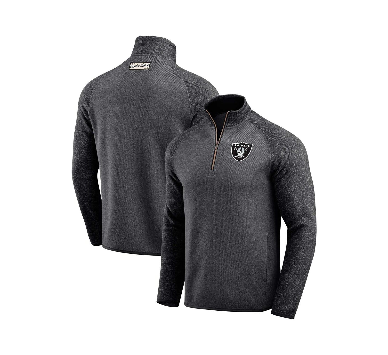 Мужская куртка Darius Rucker Collection by Fanatics Black Las Vegas Raiders Tonal Quarter-Zip
