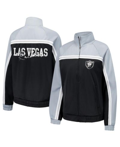 Женская ветровка G-III 4Her by Carl Banks Black Las Vegas Raiders Post Game Full-Zip Track