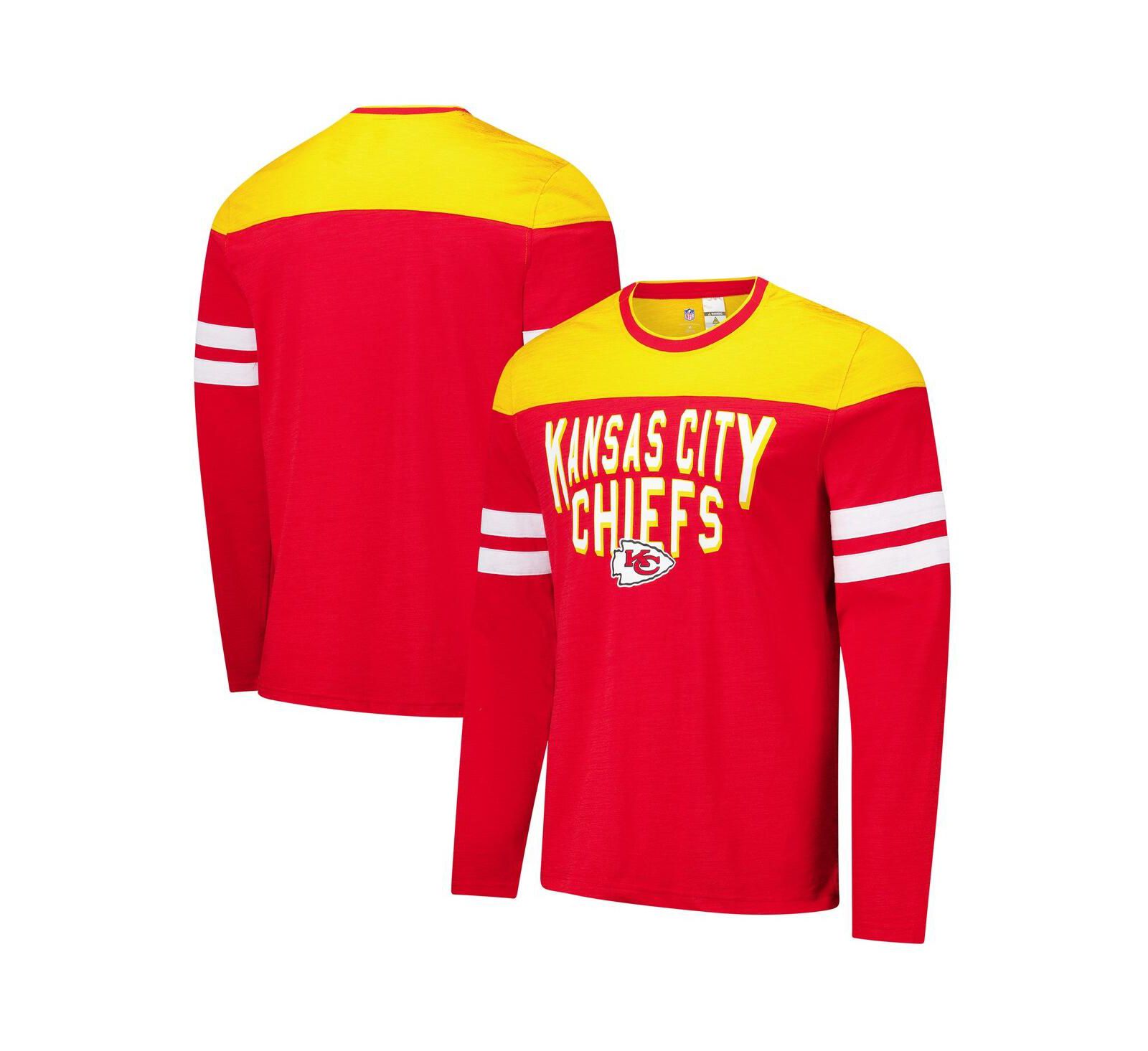 G-III Sports by Carl Banks Мужская красная/золотая футболка G-III Sports by Carl Banks Kansas City Chiefs Adaptive Hail Mary с длинным рукавом