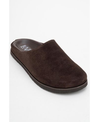 Forever & Always Shoes Space Leather Slide Sandal (Women)