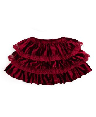 Sweet Wink Baby Girls Ruby Red Velvet Tiered Christmas Tutu Skirt
