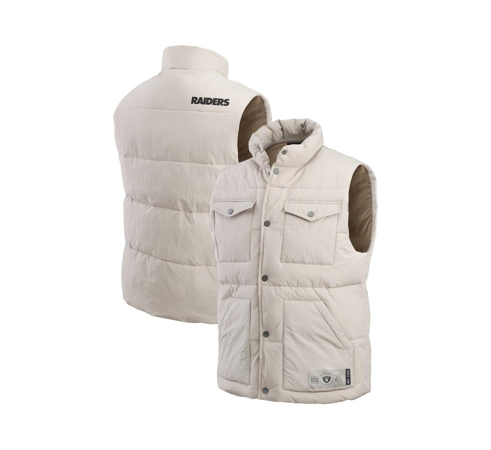 Мужской жилет Darius Rucker Collection by Fanatics Las Vegas Raiders Puffer Full-Snap, кремовый