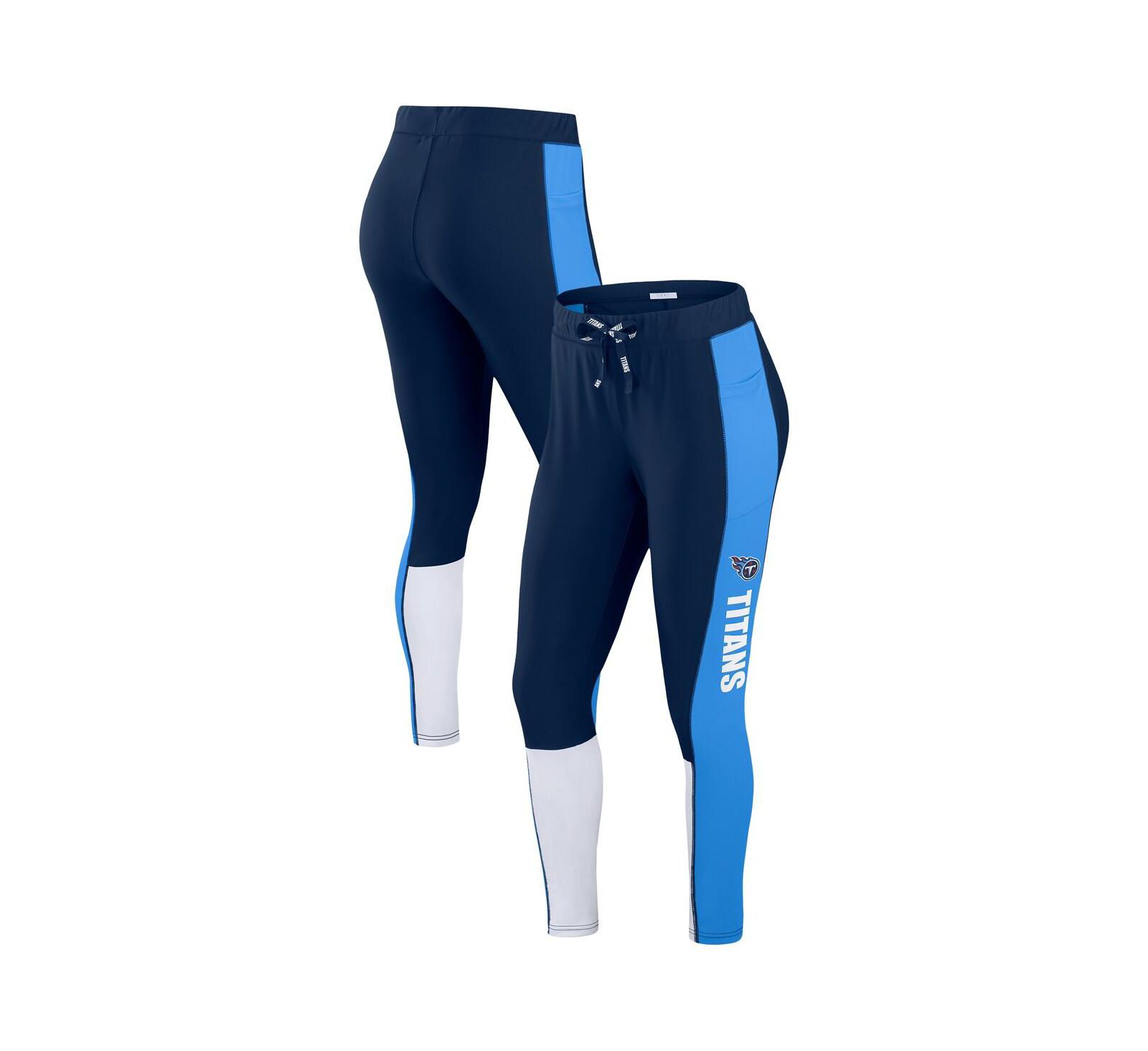 WEAR by Erin Andrews Women's Navy/Light Blue Tennessee Titans Color-Block Leggings