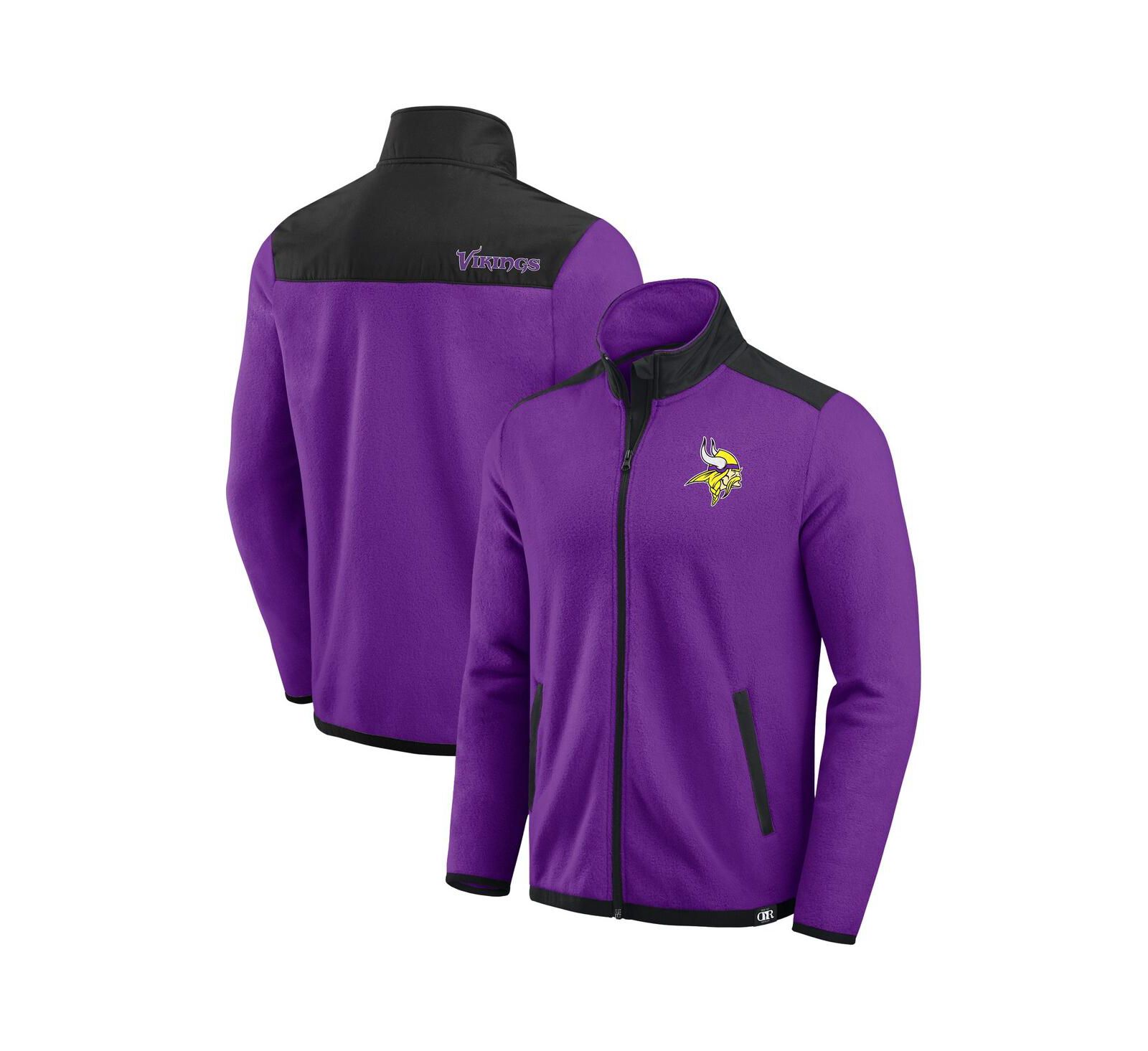 Мужская флисовая куртка на молнии Darius Rucker Collection by Fanatics, фиолетовая, с цветовым блоком, Minnesota Vikings