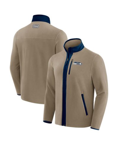 Darius Rucker Collection by Fanatics x NFL Men's Tan Seattle Seahawks Heavyweight Polar Fleece Full-Zip Jacket