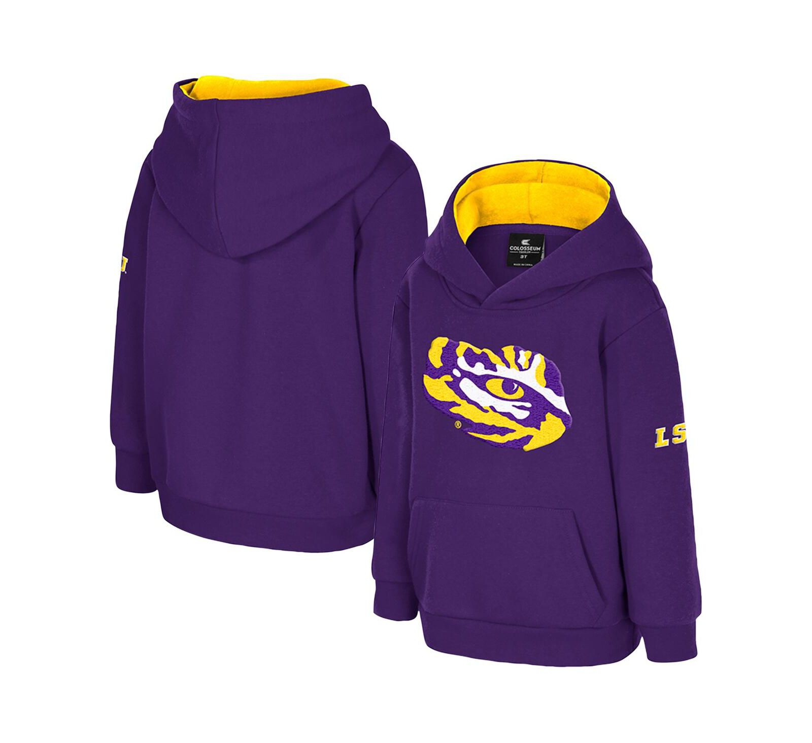 Детское худи Colosseum Purple LSU Tigers Big Logo Volume Fleece Pullover Hoodie