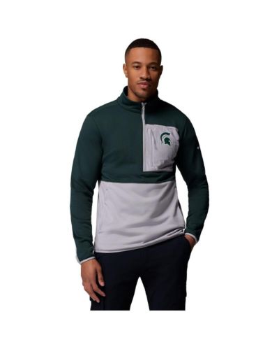 Мужская толстовка Columbia Michigan State Spartans Hike Omni-Wick Half-Zip Green/Gray